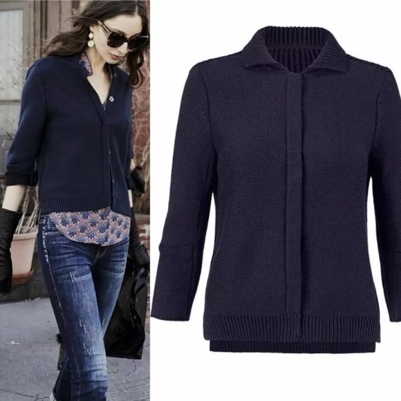 CAbi Sweaters - CAbi Pursuit Cardigan Sweater‎ Ribbed Blue Knit Women’s Sz Medium #3523